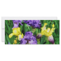 Yellow and Purple Irises Rack Card Template
