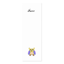 Yellow and purple owl business card templates