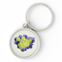 Yellow and Purple Pansy Heart keychains