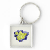 Yellow and Purple Pansy Heart keychains