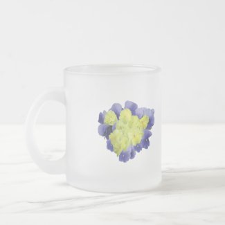 Yellow and Purple Pansy Heart mug