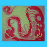 yellow and red abstract poster posters