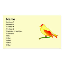 Yellow and Red Bird Business Card