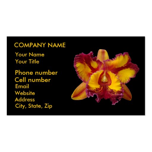 Yellow and Red Orchid Business Cards
