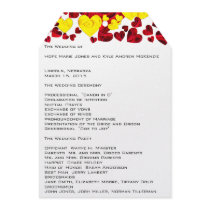 Yellow and Red Roses Wedding Program invitations