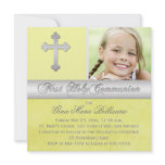 Yellow and Silver First Holy Communion Invitation