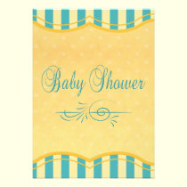 Yellow and Teal Baby  Shower  Invitation invitations