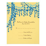 Yellow and Teal Beaded Wedding Invitation RSVP