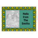 yellow and teal circles cards