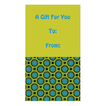 Yellow and Turquoise Circles Gift Tag business cards