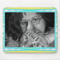 yellow and turquoise frame mousepads