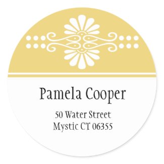 Yellow And White Address Label Stickers sticker