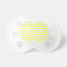 Yellow and White Chevron Zigzag Pattern Pacifiers