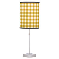 Yellow And White Gingham Check Pattern Desk Lamp