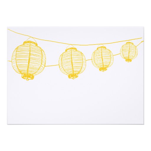 Yellow and White Lanterns Wedding Invitation