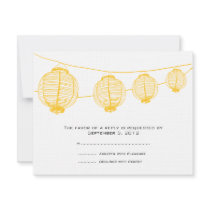 Yellow and White Lanterns Wedding RSVP Custom Announcements