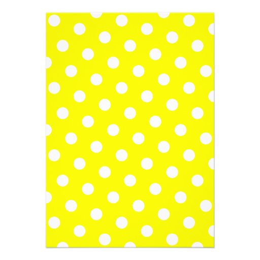Yellow and White Polka Dots Personalized Announcements