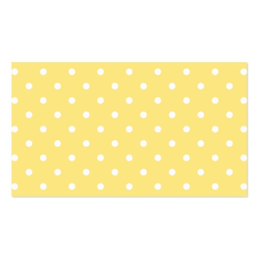 Yellow and White Polka Dots Pattern. Business Card Template (back side)