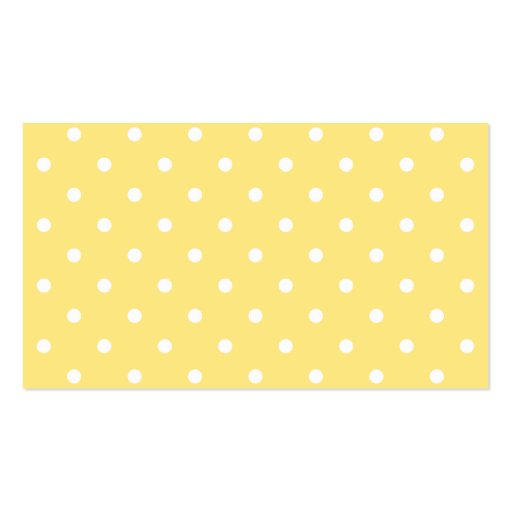 Yellow and White Polka Dots Pattern. Business Cards (back side)