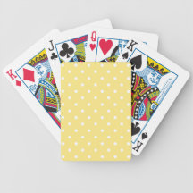 Yellow and White Polka Dots Pattern. Card Decks