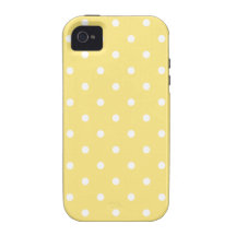 Yellow and White Polka Dots Pattern. iPhone 4/4S Case