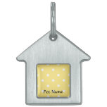 Yellow and White Polka Dots Pattern. pet tags