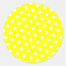 Yellow and White Polka Dots Sticker