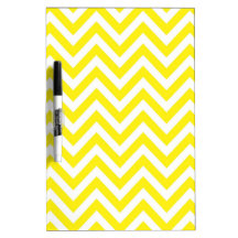Yellow and White Stripe Zigzag Pattern Dry-Erase Boards