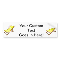 yellow and white striped wooden beach chair.png bumper stickers