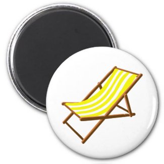 yellow and white striped wooden beach chair.png magnet