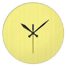 Yellow and White Stripes Wallclock