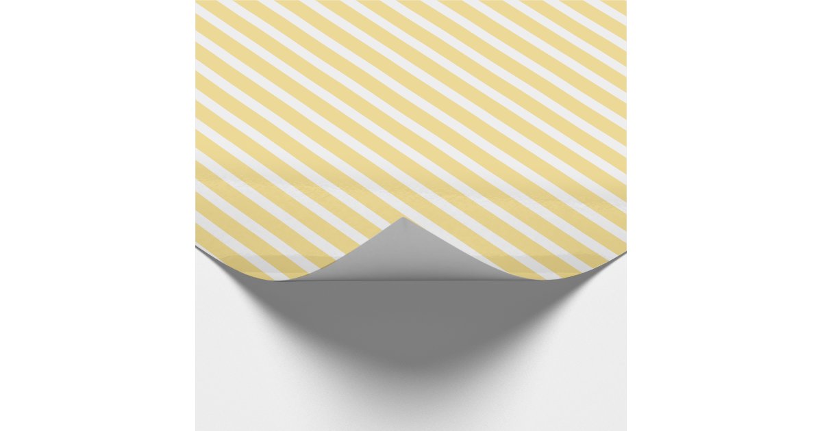 Yellow and White Stripes Wrapping Paper Zazzle