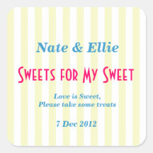 Yellow and white "sweets for my Sweet" Sticker