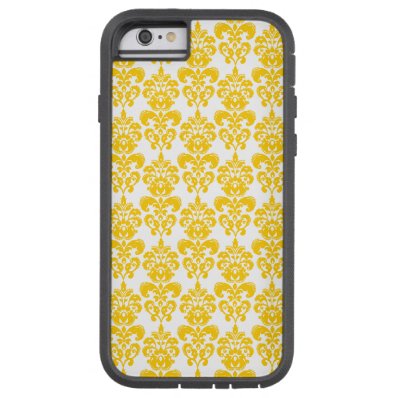 Yellow and White Vintage Damask Pattern 2 Tough Xtreme iPhone 6 Case