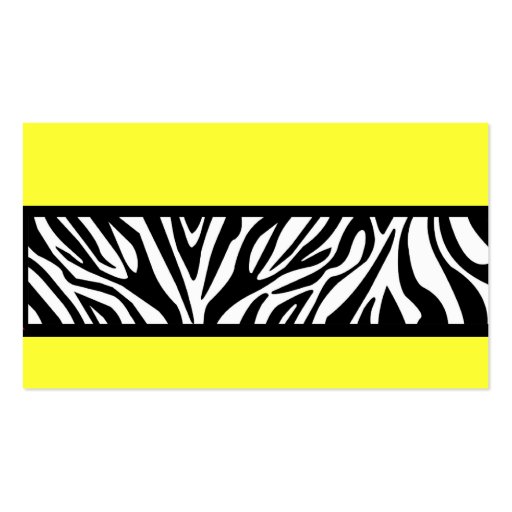 Yellow and Zebra Stripe Business Card (back side)