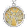 Yellow Angel Wings Silver Necklace