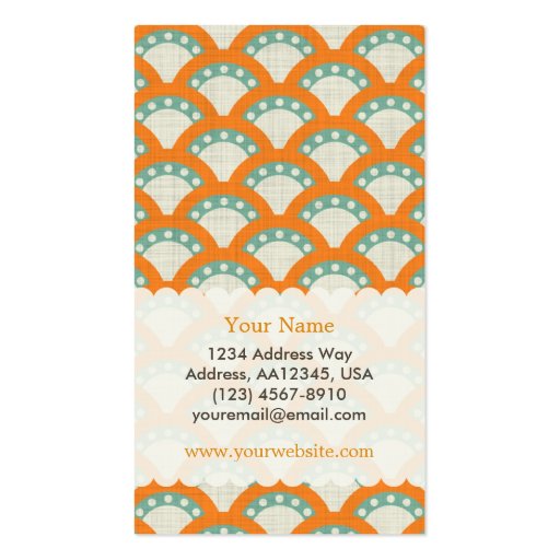 Yellow Antique Pattern Business Card (back side)