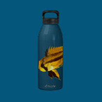 Yellow Apistogramma Fish Fan water bottles