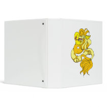 Yellow asian dragon 3 ring binders
