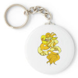Yellow asian dragon keychains