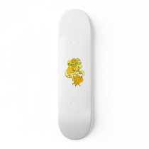Yellow asian dragon custom skate board