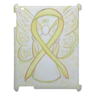 Yellow Awareness Ribbon Angel Custom iPad Case