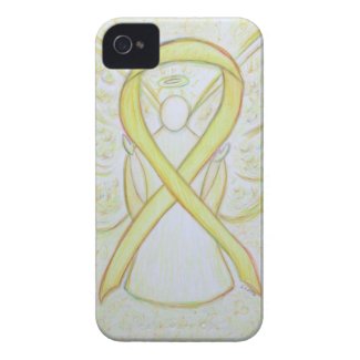 Yellow Awareness Ribbon Angel Custom iPhone Case iPhone 4 Case-Mate Cases