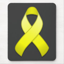 Yellow Awareness Ribbon Mousepad