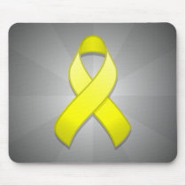 Yellow Awareness Ribbon Mousepad