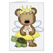Yellow Baby Bear Fairy Greeting Cards