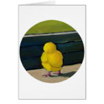 Yellow Baby Chick: Oil Painting Card