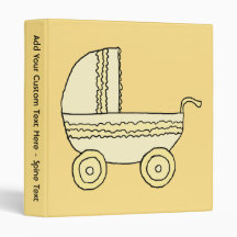 Yellow Baby Pram. 3 Ring Binder