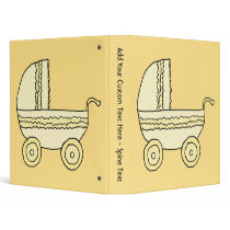 Yellow Baby Pram. 3 Ring Binder