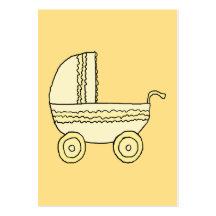 Yellow Baby Pram. Business Card Template